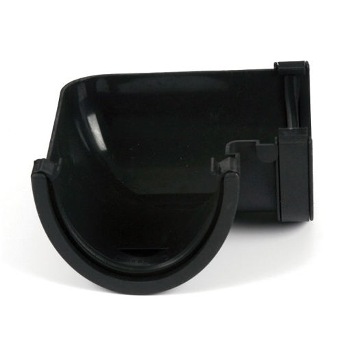 Picture of Brett Martin 115mm Deepstyle Cast Iron Effect 90° Gutter Angle - Classic Black