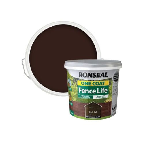 Picture of Ronseal One Coat Fence Life Dark Oak 5 litre