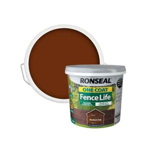 Picture of Ronseal One Coat Fence Life Medium Oak 5 litre