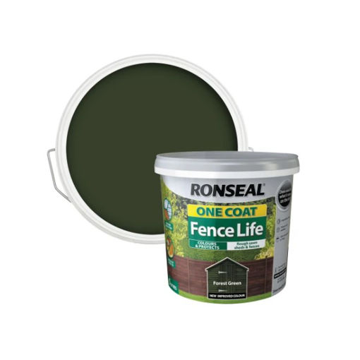 Picture of Ronseal One Coat Fence Life Forest Green 5 litre