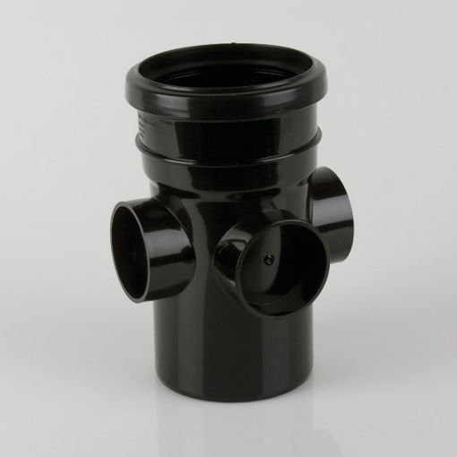 Picture of Brett Martin 110mm x Single Socket Triple Boss Pipe - Black