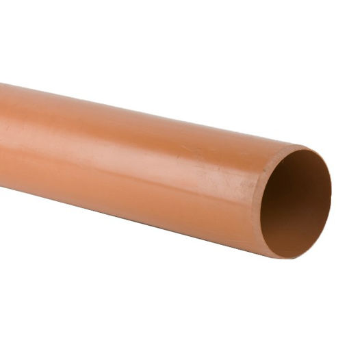 Picture of Brett Martin 3m Plain Ended Pipe - Terracotta