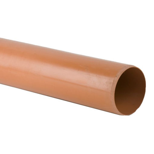 Picture of Brett Martin 6m Plain End Pipe 110mm - Terracotta