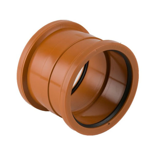 Picture of Brett Martin 110mm Double Socket PVC (BS) Coupler - Terracotta