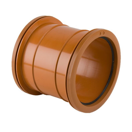 Picture of Brett Martin 110mm Double Socket PVC Slip Coupler - Terracotta