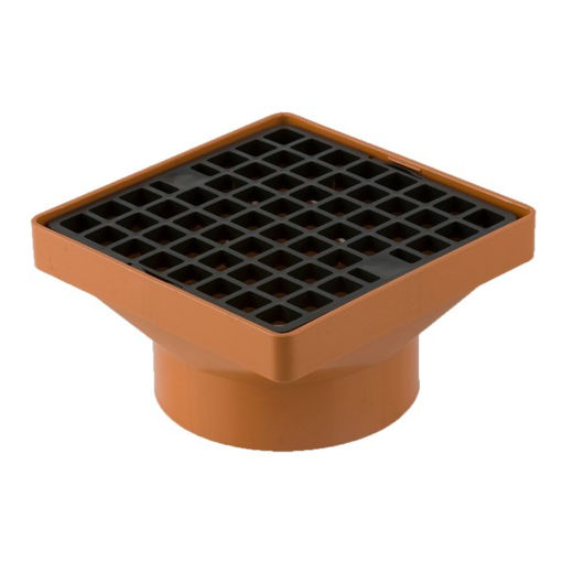 Picture of Brett Martin 160mm x 160mm Square Hopper 110mm Solvent Socket - Terracotta