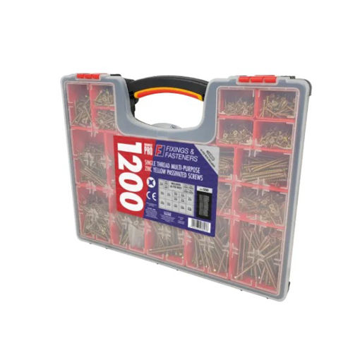Picture of (DISCONTINUED) Organiser Pro Multi-Purpose Wood Screw Kit, 1200 Piece