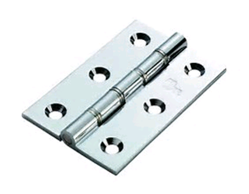 Picture of Double Stainless Steel Washered Brass Butt Hinge Satin Chrome 102mm x 67mm x 4mm