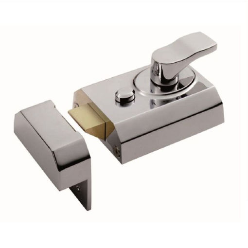 Picture of Carlisle Brass Polished Chrome Deadlocking RIM Cylinder Nightlatch 40mm