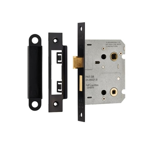Picture of EASI-T Residential Bathroom Lock Matt Black 78mm