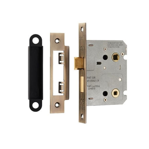 Picture of EASI-T Residential Bathroom Lock Antique Brass 78mm