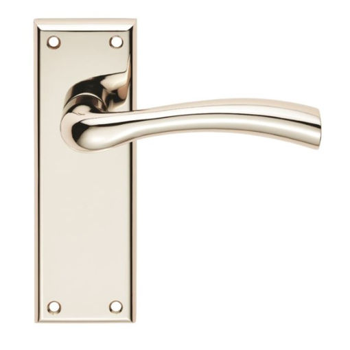 Picture of Carlisle Brass Polished Nickel Serozzetta Cinquanta Latch Lever On Backplate