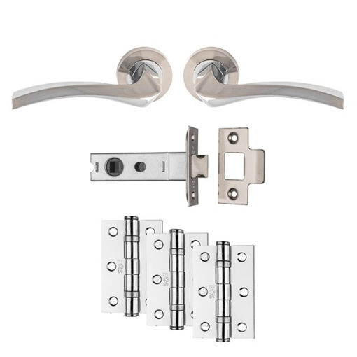 Picture of Sines Latch Pack Polished Chrome/ Satin Nickel