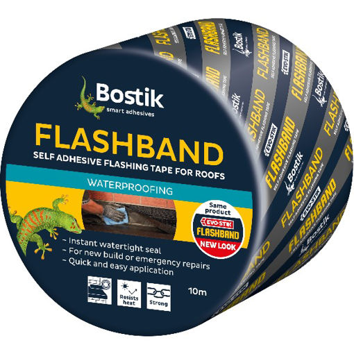 Picture of EVO-STIK Flashband Waterproof Self Adhesive Flashing Tape 10mtr 100mm Grey