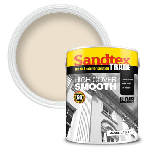 Picture of Sandtex Trade High Cover Smooth Masonry Paint - 5L - Magnolia
