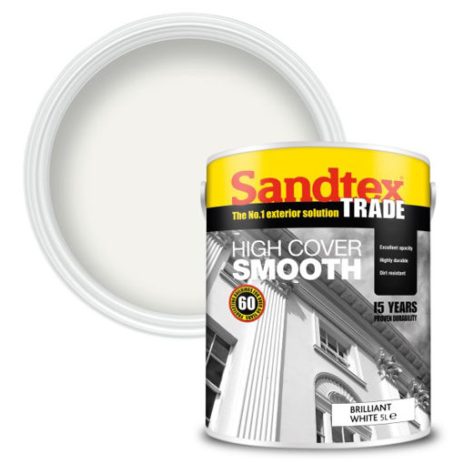 Picture of Sandtex Trade High Cover Smooth Masonry Paint - 5L - Brilliant White