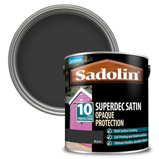 Picture of Sadolin Superdec Satin Woodstain - 2.5L - Black