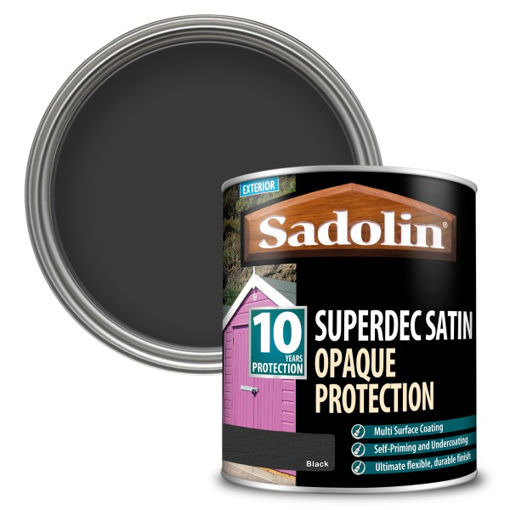 Picture of Sadolin Superdec Satin Woodstain - 1L - Black