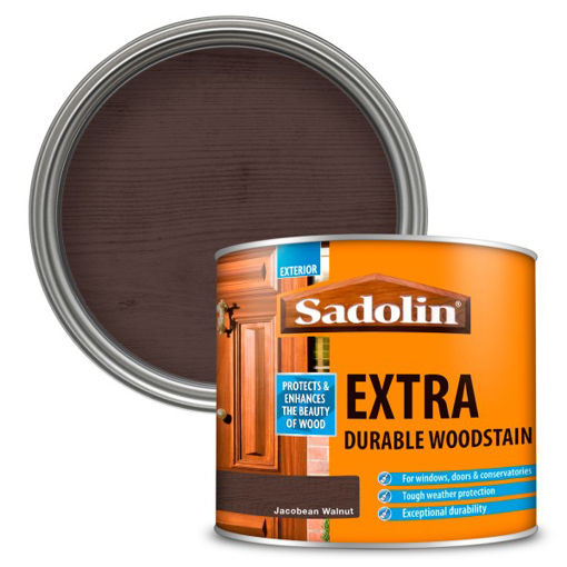 Picture of Sadolin Extra Durable Woodstain - 500ml - Jacobean Walnut