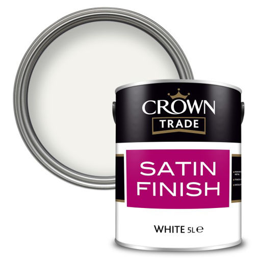 Picture of (DISCONTINUED) Crown Trade Satin Finish – Washable Paint - 5L - White