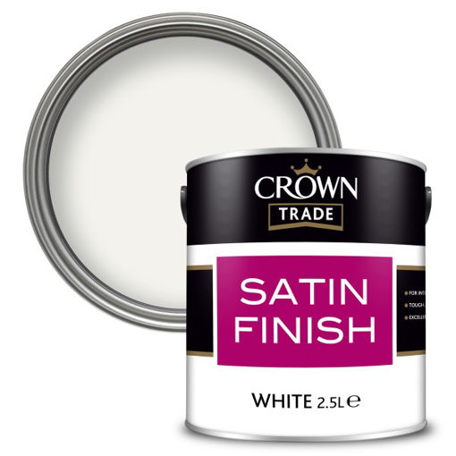Picture of Crown Trade Satin Finish – Washable Paint - 2.5L - White