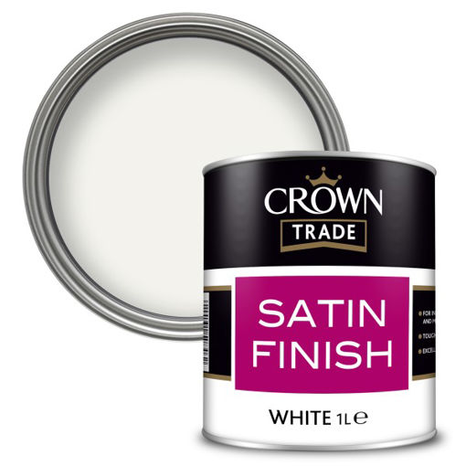 Picture of Crown Trade Satin Finish – Washable Paint - 1L - White