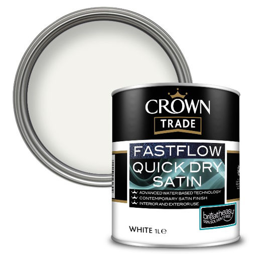 Picture of Crown Trade Fastflow Quick Dry Satin - 1L - White