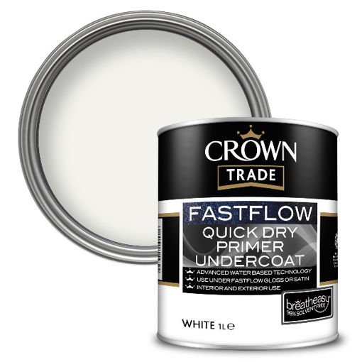 Picture of Crown Trade Fastflow Quick Dry Primer Undercoat - 1L - White