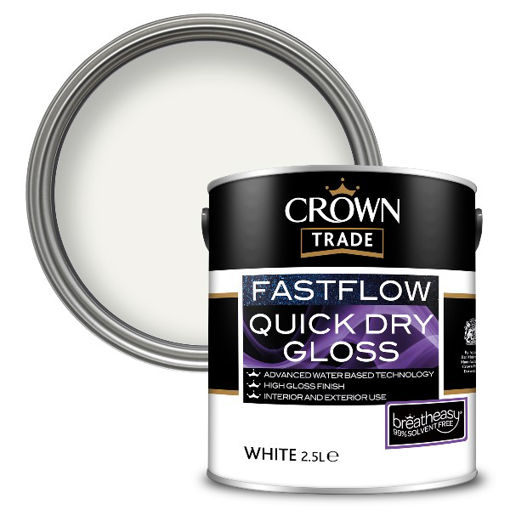 Picture of Crown Trade Fastflow Quick Dry Gloss - 2.5L - White