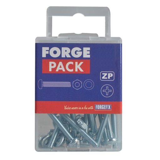 Picture of Forgefix ForgePack Machine Screw with Nuts & Washers M4 x 40mm -  Pack of 10