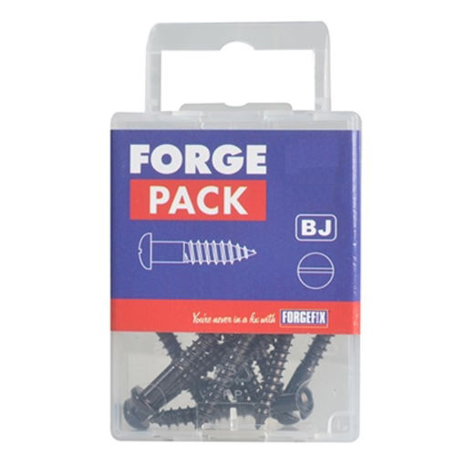 Picture of Forgefix ForgePack Wood Screw - Black Japanned - 1 1/2" x 10 -  Pack of 8