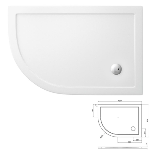 Picture of Zamori Shower Tray Quadrant Left 1200 x 800