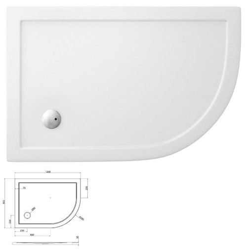 Picture of Zamori Shower Tray Quadrant Right 1200 x 800