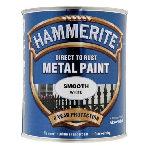 Picture of Hammerite Metal Paint Smooth White 750ml