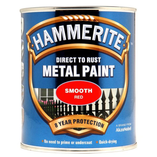 Picture of Hammerite Metal Paint Smooth Red 750ml