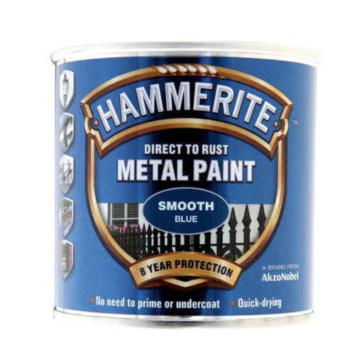 Picture of Hammerite Metal Paint Smooth Blue 250ml
