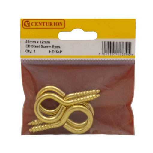 Picture of Centurion 55 x 12mm EB Steel Screw Eyes (Pack of 4)