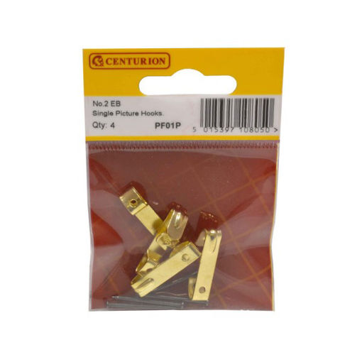 Picture of Centurion Single Picture Hooks No.2 with pins, Brassed