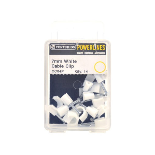 Picture of Centurion White Cable Clips 7mm