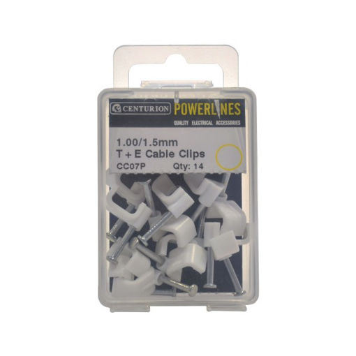 Picture of Centurion White T+E Cable Clips 1.00/1.5mm
