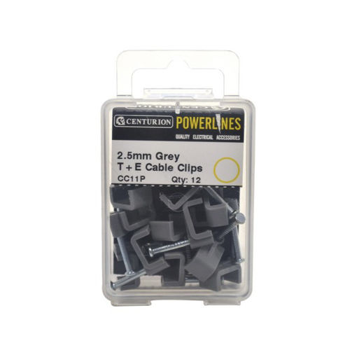 Picture of Centurion Grey T+E Cable Clips 2.5mm