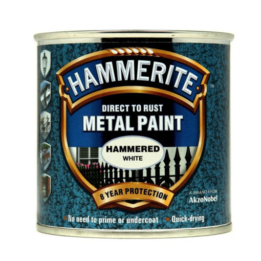 Picture of Hammerite Metal Paint Hammered White 250ml