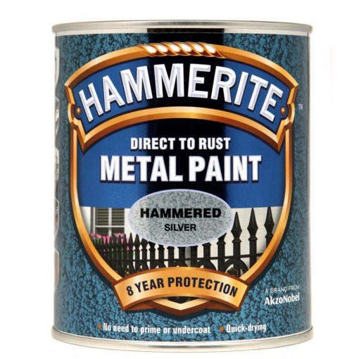 Picture of Hammerite Metal Paint Hammered Silver 750ml