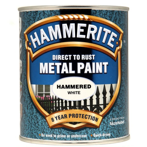 Picture of Hammerite Metal Paint Hammered White 750ml