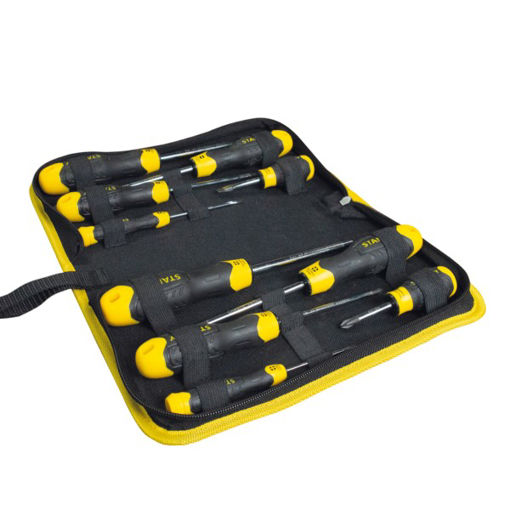 Picture of (DISCONTINUED) STANLEY® 10 Piece CUSHION GRIP™ Screwdriver Set in Wallet