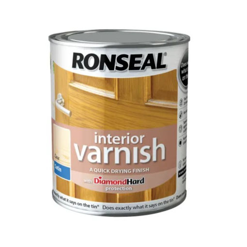 Picture of Ronseal Interior Varnish Quick Dry Satin Clear 750ml