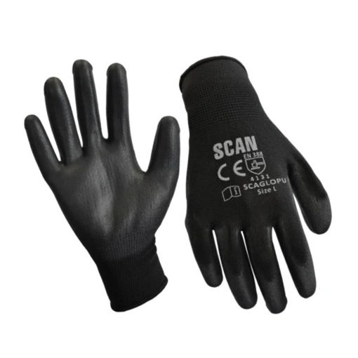 Picture of Black PU Coated Gloves - L (Size 9)