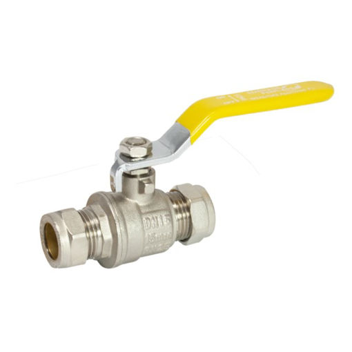 Picture of Lever Ball Valve 15MM (Yellow Handle)