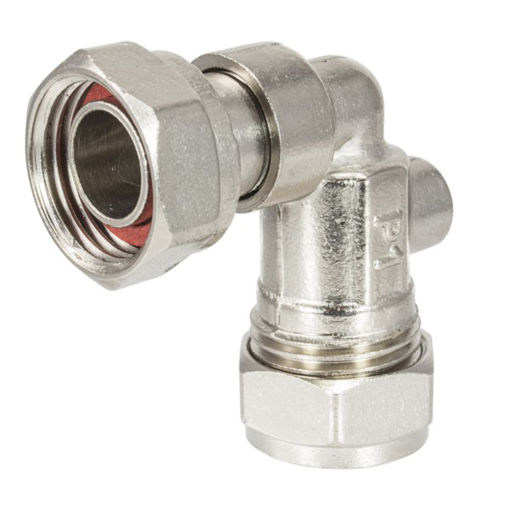 Picture of Isolating Valve Elbow 15MM x 1/2" Chrome