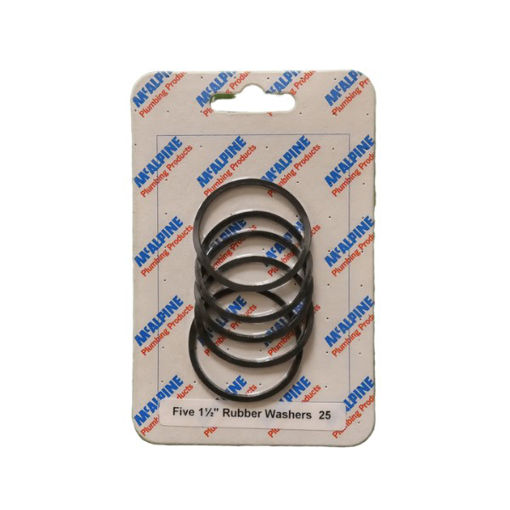 Picture of McAlpine Handipak (Card25) Five 1½" Rubber Washers
